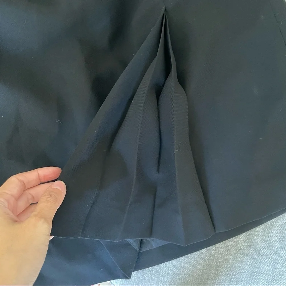 Ann Taylor Pleated Detail Black Skirt